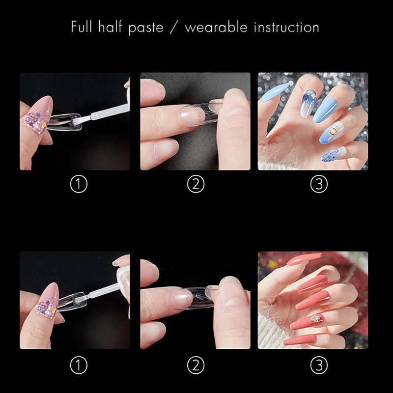 

504 Pcs Poly Nail Gel Quick Building Mold Tips Nail Dual Forms Finger Extension Nail Art UV Builder Easy Find Nail Tools 4.9 28