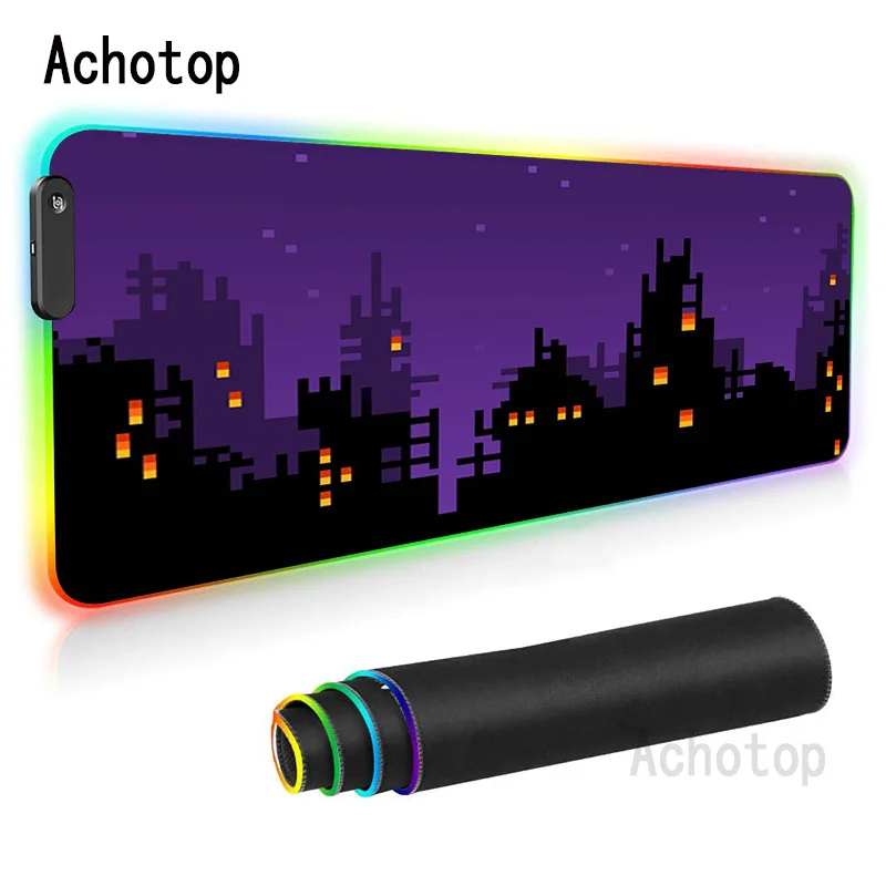 

RGB Gaming Mouse Pad PC Computer Pixel Art Mousepad Large Mouse Pad Gamer Mouse Carpet Big Mausepad Desk Play Mat with Backlit