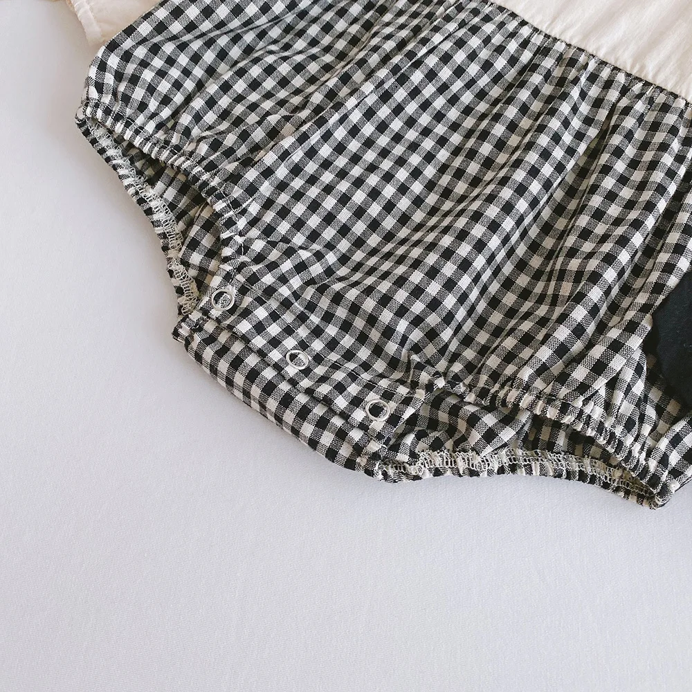 

Spring and Autumn Baby Plaid Dungaree Dress Suit Baby One-Piece Romper Crawling Clothes Sister Suit toddler girl clothes