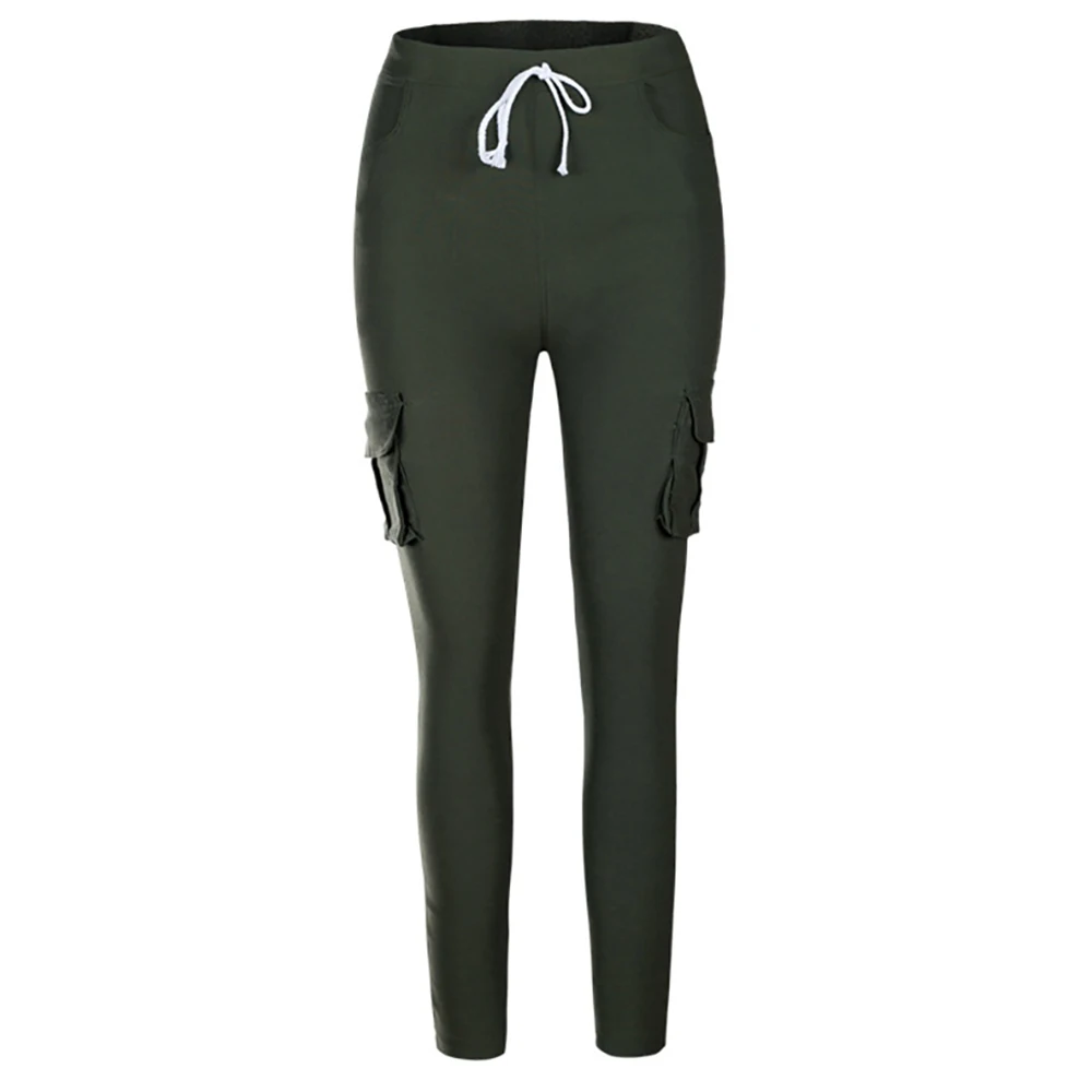 

Cargo Pants Women Fashion Slim High Waisted Stretchy Skinny Pencil Pants Solid Color Streetwear Trousers with Pocket Womens