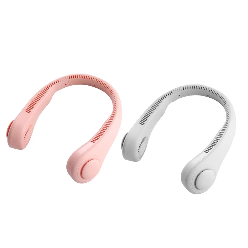 

Porous Hanging Neck Fan Sports Fan Lazy Portable Mini Fan No Leaf Usb Mini Mute Electric Fan Three-Speed Double Fan