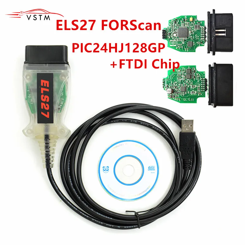 ELS27 FORScan для автомобилей Ford/Mazda/Lincoln/Mercury сканер OBD2 Диагностический кабель с