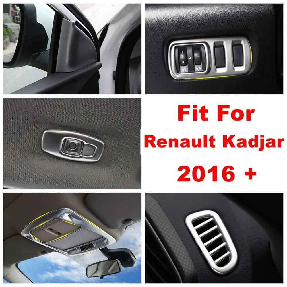 

Pillar A Triangle / Head Lights / Roof Reading Lamps / Dashboard Air AC Cover Trim For Renault Kadjar 2016 - 2020 ABS Matte Look