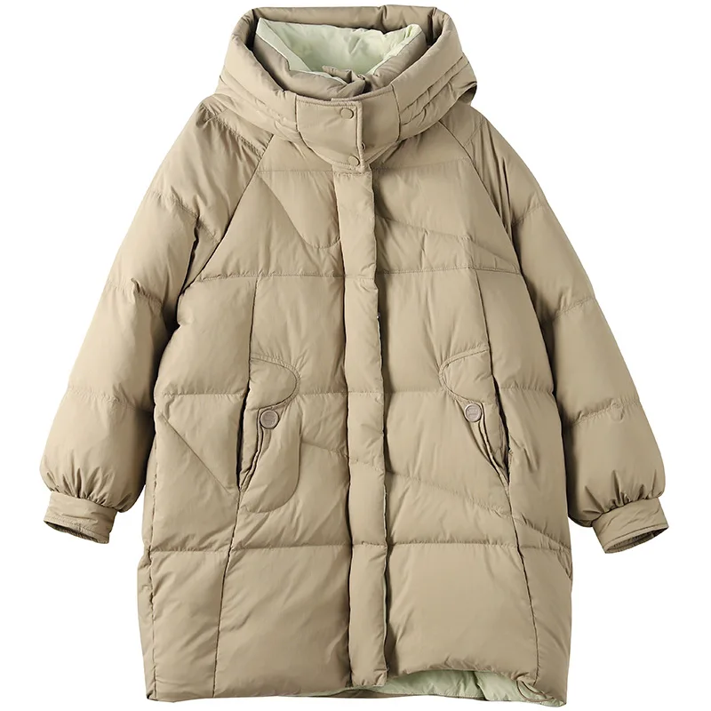 

90 White Duck Down Jacket 2021 New All-match Warmth Stand-up Collar Pure Color Casual Fashion Jacket Women