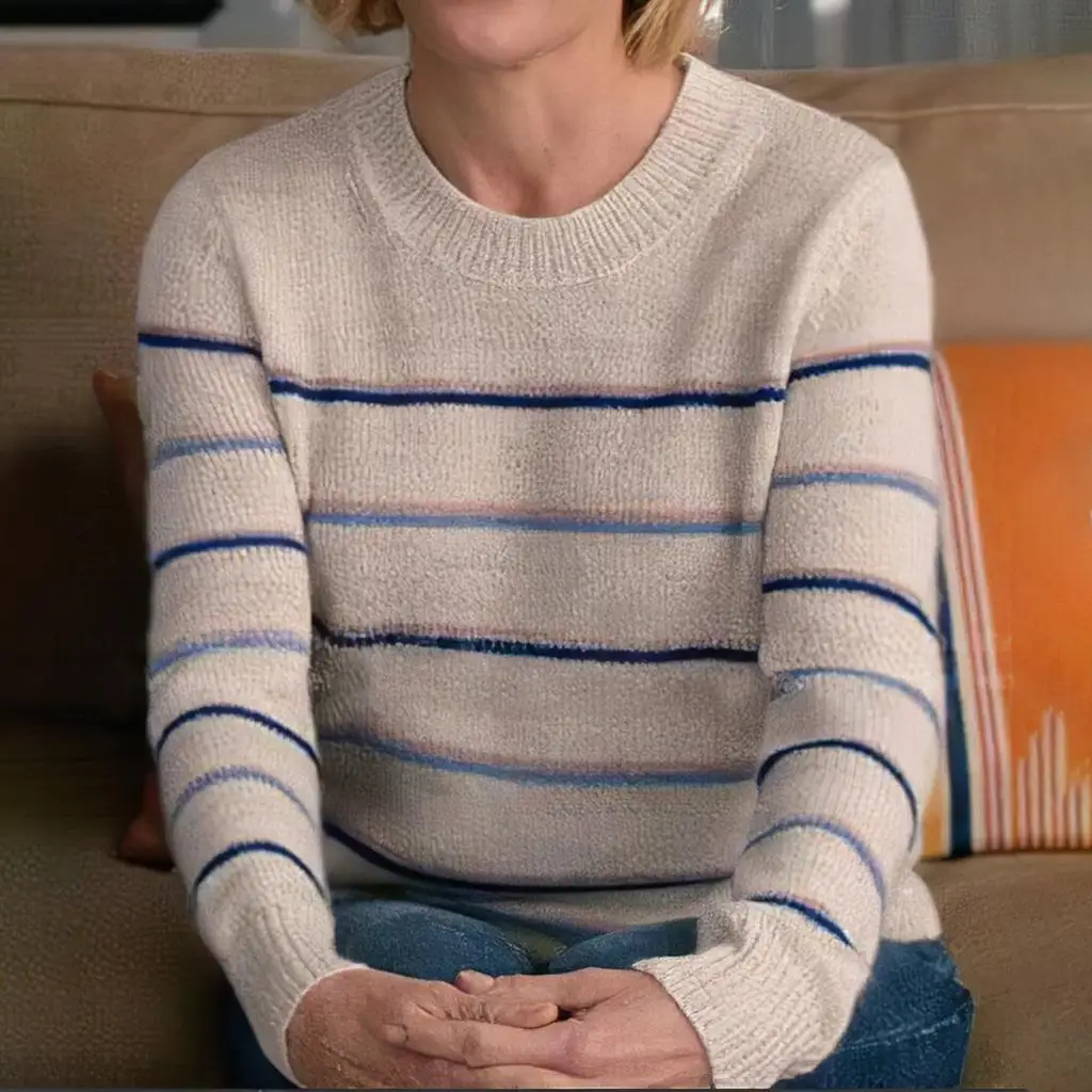 

Pirate Hippie Striped Wool Sweaters Woman Autumn Long Sleeve Round Neck Cozy Pullovers Casual Vintage Classic Jumpers Tops