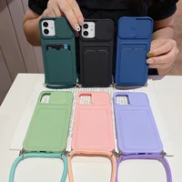 camera lens wallet card case for iphone 13 pro max 12 mini 8g se2020 xr xs 11 8plus crossbody necklace lanyard soft cover
