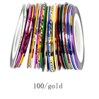 30 шт.компл. лента для ногтей Золотая Серебряная проволока окрашенная полоса лента для самостоятельного дизайна ногтей Наклейка Стразы инструмент для украшения