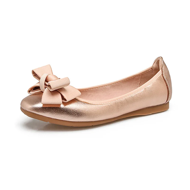Pointed Toe Women's Flat Shoes Bow Knot Women's Shoes Patent Leather Casual Single Summer Ballet Flat Shoes Women's Casual Shoes