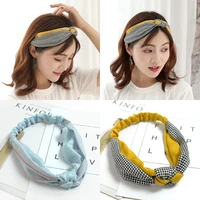 2021 new lady cross knot hair bands satin silk headband for women make up headwear girls flower hair accessories nj0064