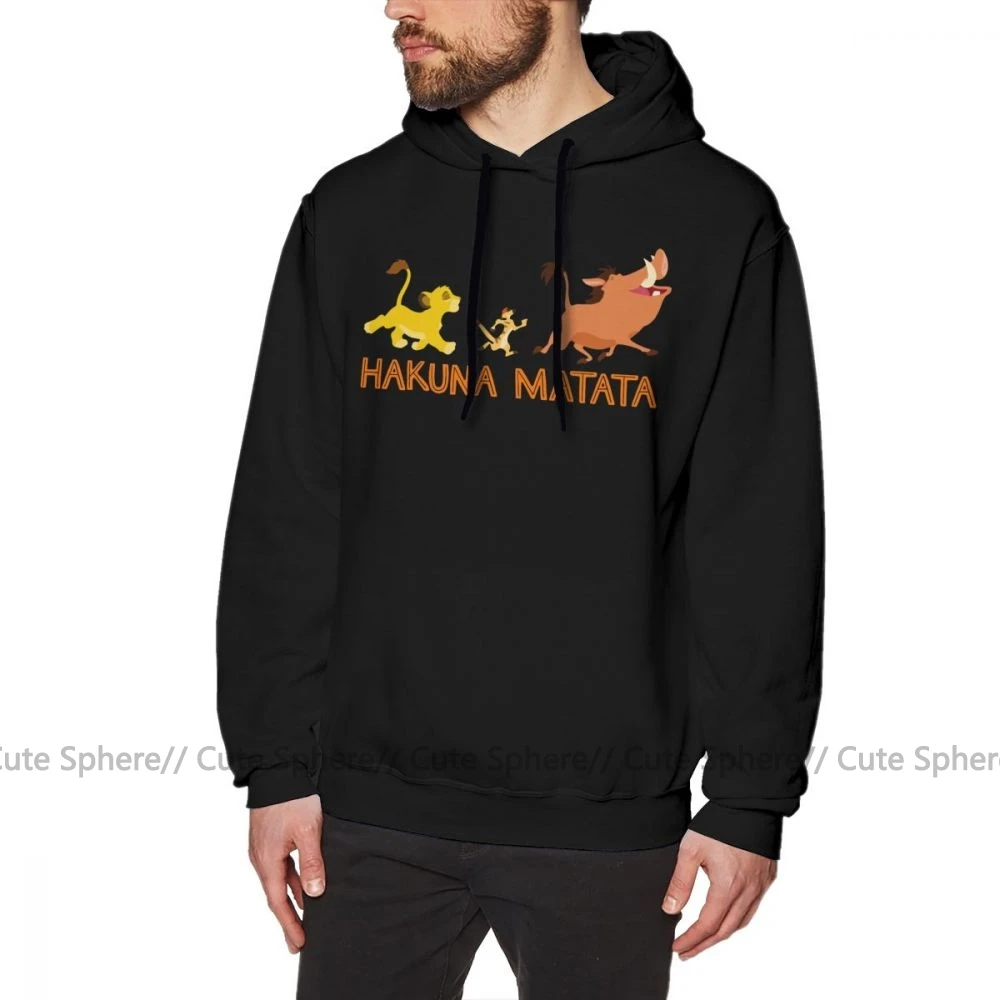 Hakuna Matata худи Hakuna Matata толстовки длинный красный пуловер зимняя Толстовка из хлопка более размера мужские популярные уличные толстовки - Цвет: Black