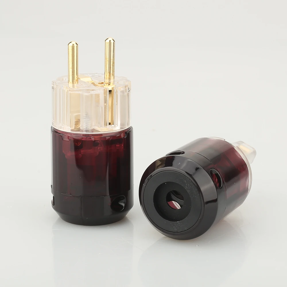 Одна пара 24 К позолоченный P-079E Schuko EU штекер+ C-079 IEC гнездовой разъем для аудио DIY