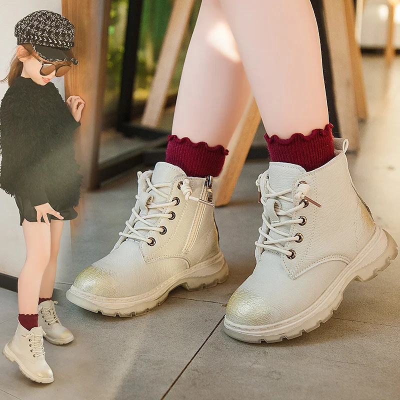 Ботинки для девочек Новинка 2019 года модная обувь мальчиков в Корейском стиле
