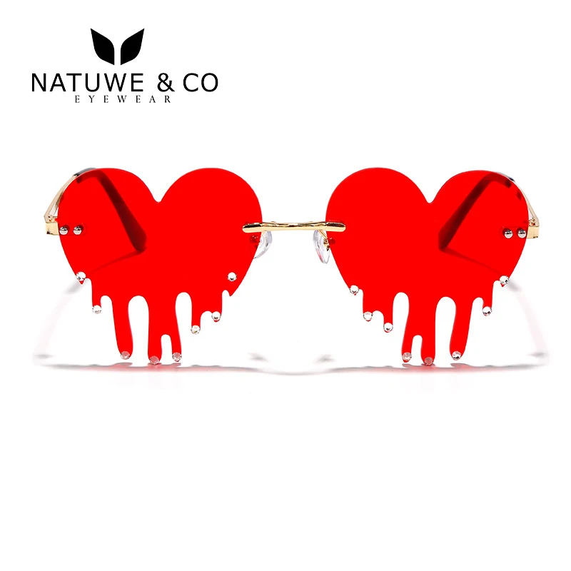 

Heart Dripping Diamond Sunglasses Lady Women Mirror Imagine UV400 Eyewear