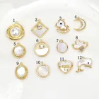 1 шт. круглые квадратные подвески из натуральной ракушки, Золотая подвеска, перламутр, серьги сделай сам, подвеска, ожерелье, браслет, женская бижутерия, аксессуары