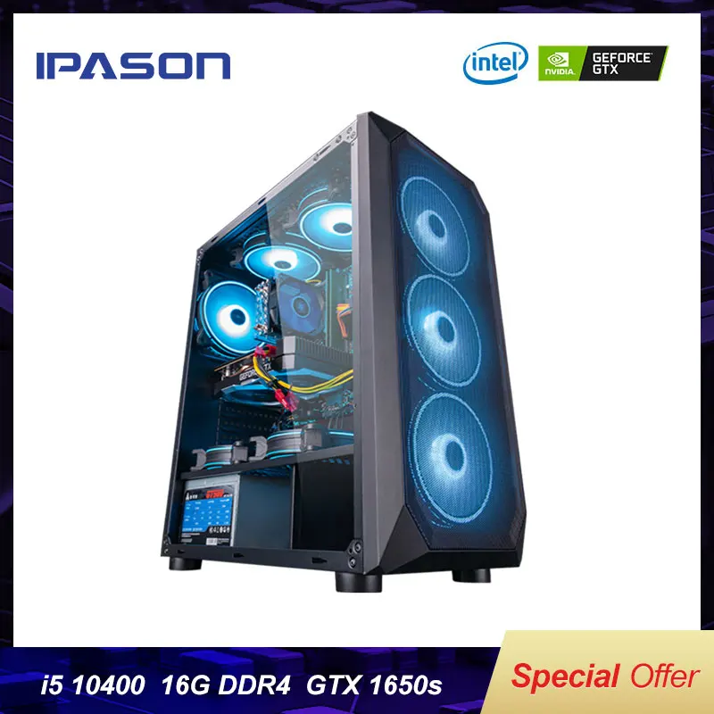 Kaufen IPASON I5 9400F Upgrade 10400 / GTX1650 Super 10 Gen Desktop Computer PC GTA5/PUBG Hohe-Spiel Montage Volle Gaming PC