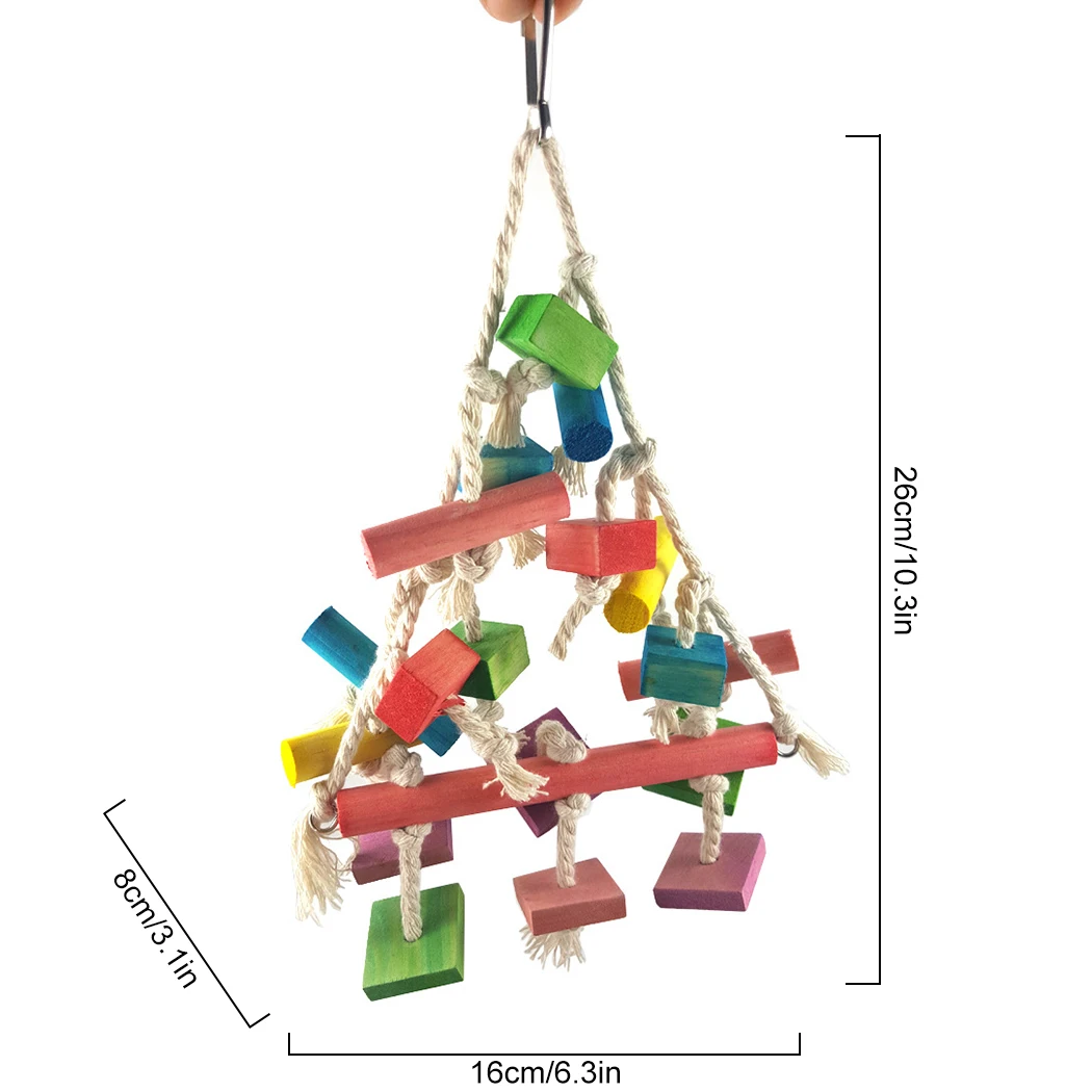 

1pcs Birds Toys Interactive Funny Parakeet Birds Bites Toy Cockatiel Block Toy Cotton Rope Bird Chew Toy Climbing Rope Accessory