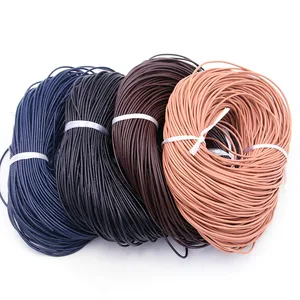 5 Meters/Lot 1-3mm 2020 New 4 Color Genuine Cow Leather Round Thong Cord DIY Bracelet Findings Rope  in USA (United States)