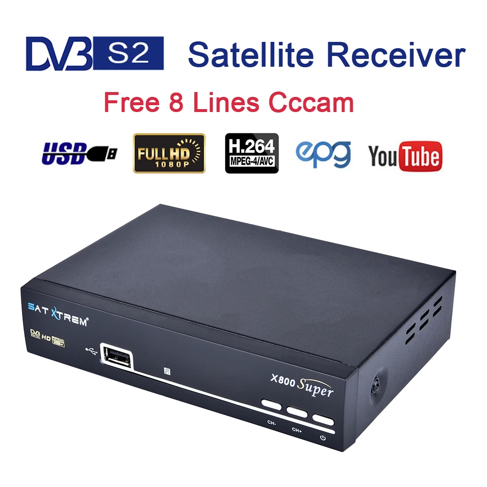 Satxtrem X800 Super спутниковый ресивертв тюнер DVB-S2 Full HD 1080p with USB WiFi Cccam телевизорцифровая приставка