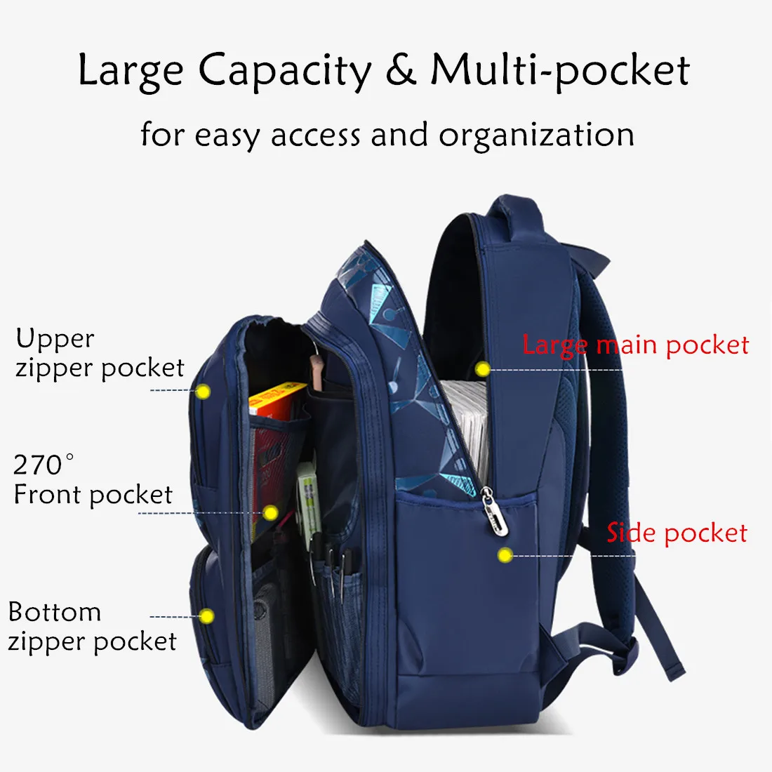 Boys Backpack Kids School Bags Elementary School Bookbags Geometric Print Nylon Lightweight Girls Primary Daypack Mochilas