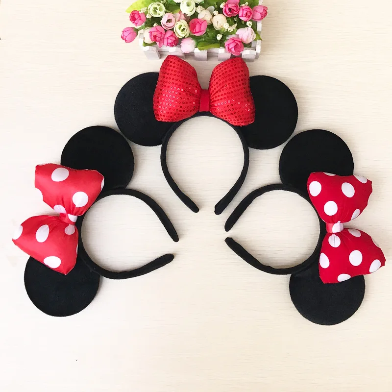 Очаровательные комбинезоны с рисунком Микки Маус для ушей Рождество головная