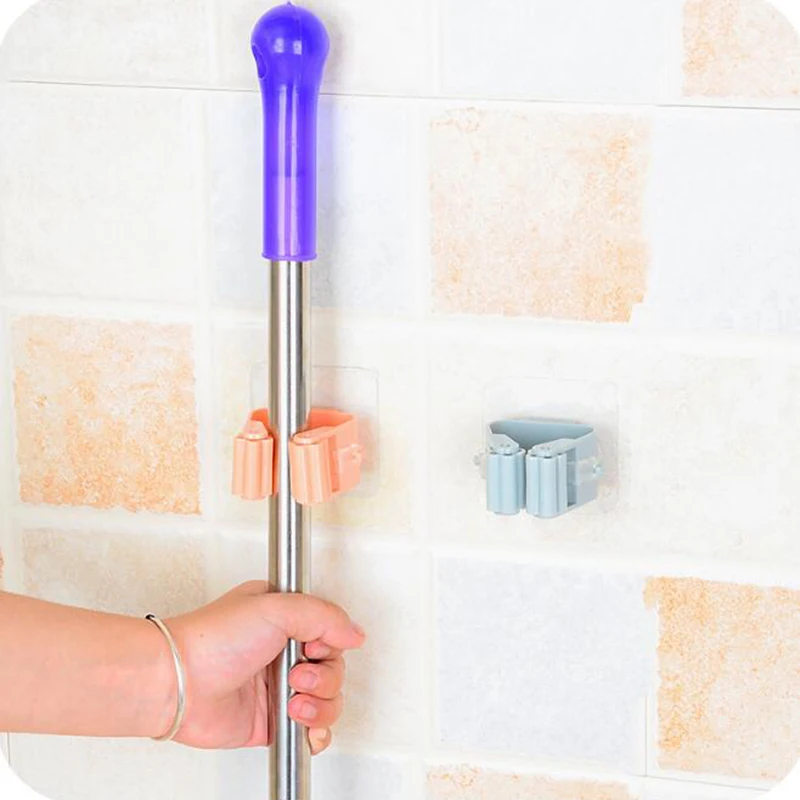 

1PCS High Quality Wall Mounted Mop Organizer Holder Brush Broom Hanger Home Storage Rack Bathroom Suction Hanging Pipe Hooks