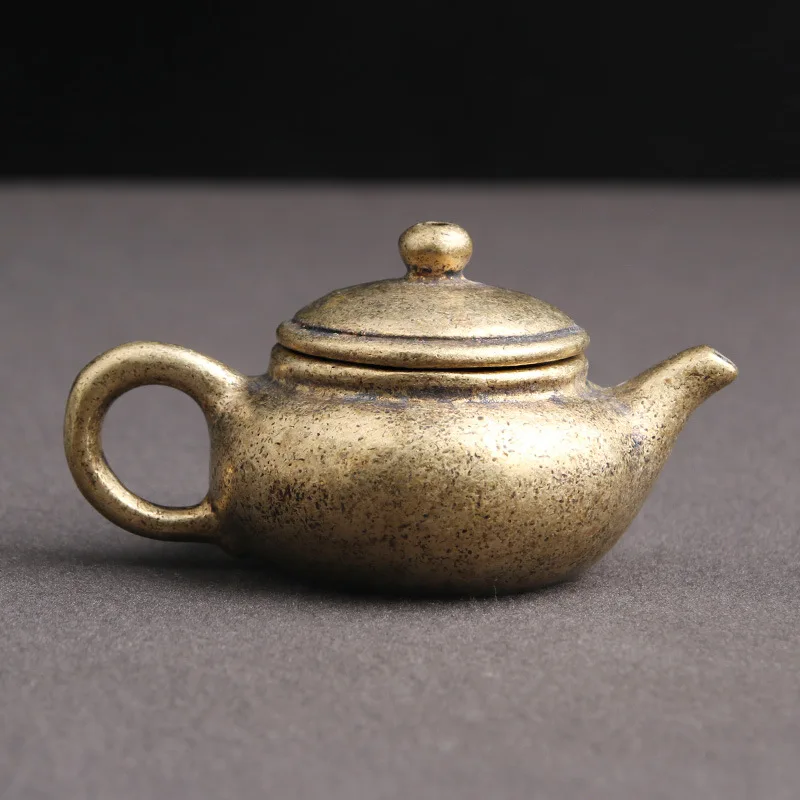 

Antique Brass Old Furniture Teapot Figurines Home Decoration Copper Kettle Miniatures Creative Desktop Ornaments Craft Gift
