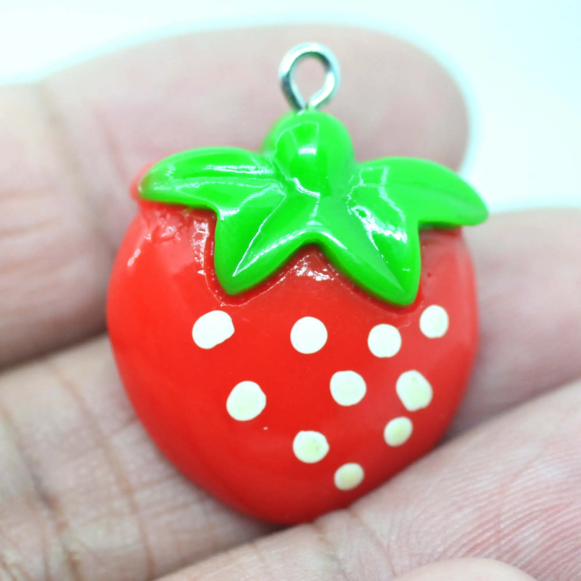 10 штук искусственный бриллиант из смолы) с плоским дном Клубника миниатюры