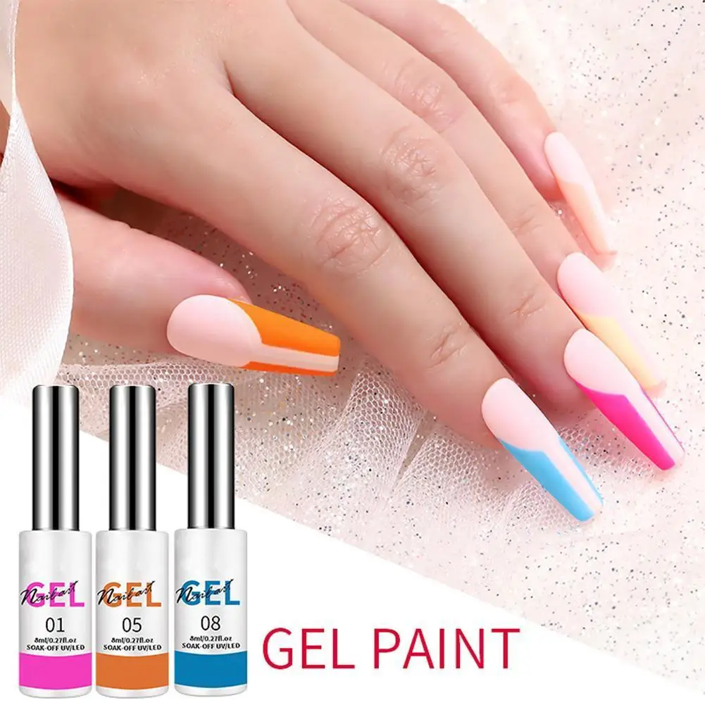 

Semi-permanent Manicure Gel Phototherapy Glue Draw Line And Environmental Protection Nail Varnish Boxed Painted Color Safet I9E4