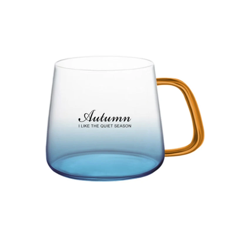 

Modern Ocean Blue Glass Water Cup Heat-resistant Colorful Simple and Fresh Style Water Mugs