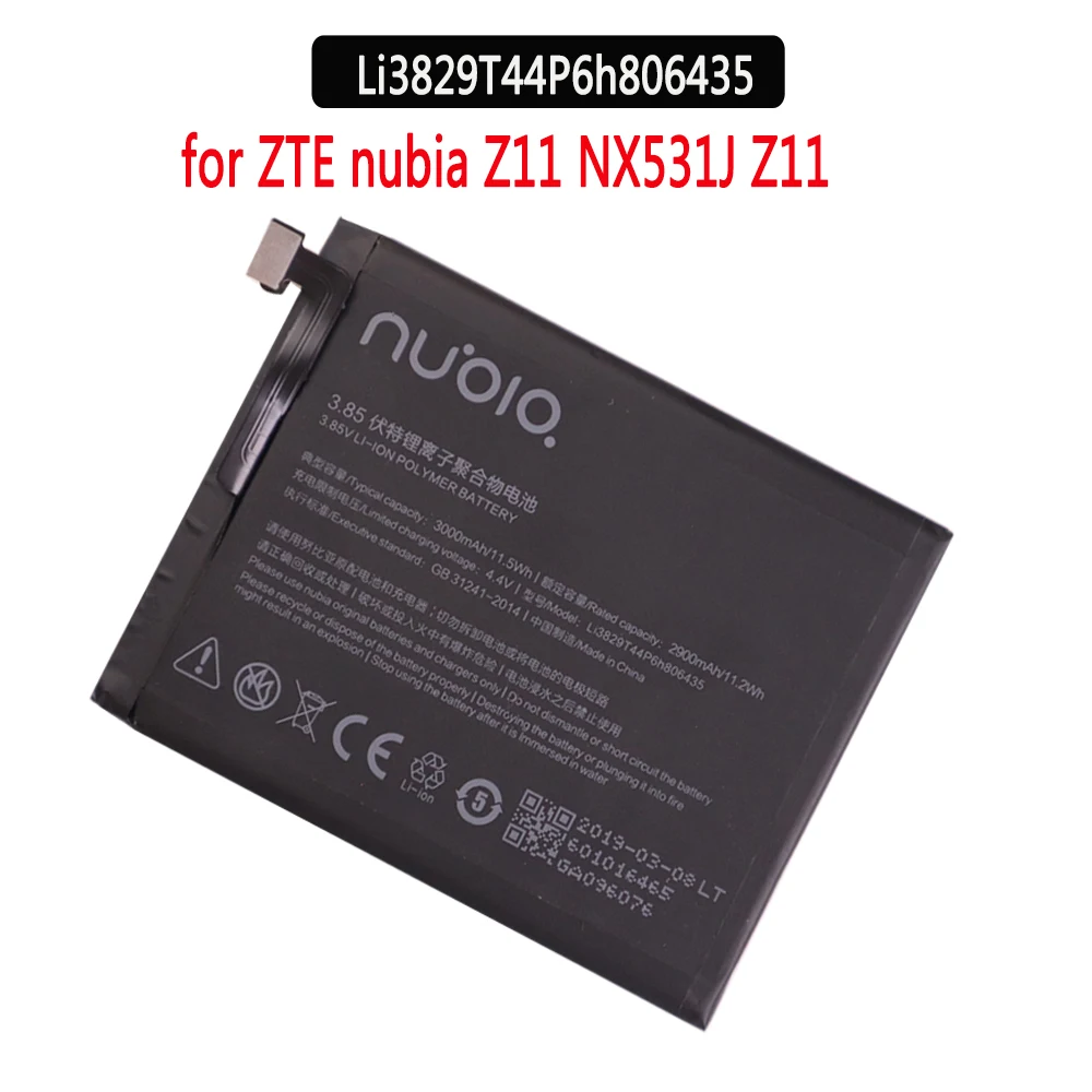

100% Original battery 3000mAh Li3829T44P6h806435 For ZTE Nubia Z11 NX531J M2 Lite M2 Youth Edition M2 Play NX907J Battery