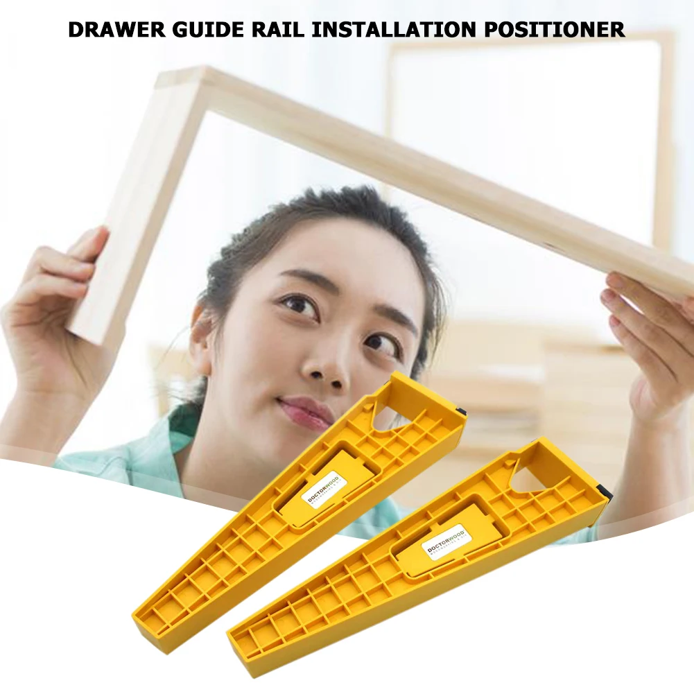 

Drilling Punch Locator Woodworking Tool 2pcs Furniture Door Drawer Mounting Template Locators Woodworking Hand Tools Set