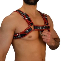 fetish gay bdsm pu leather chest harness men adjustable fetish men gay chest harness belts male sexual bondage sex clothes