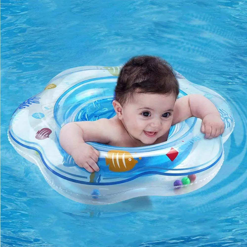 

Kids Baby Swimming Ring Durable Inflatable Float Swimming Pool Ring Double Leak-Proof Train Safety Water Toy Pool Accessories