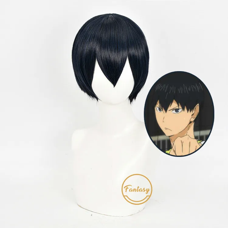

Аниме Haikyuu! Tobio Kageyama короткий парик косплей костюм термостойкие синтетические волосы + Бесплатный парик шапочка