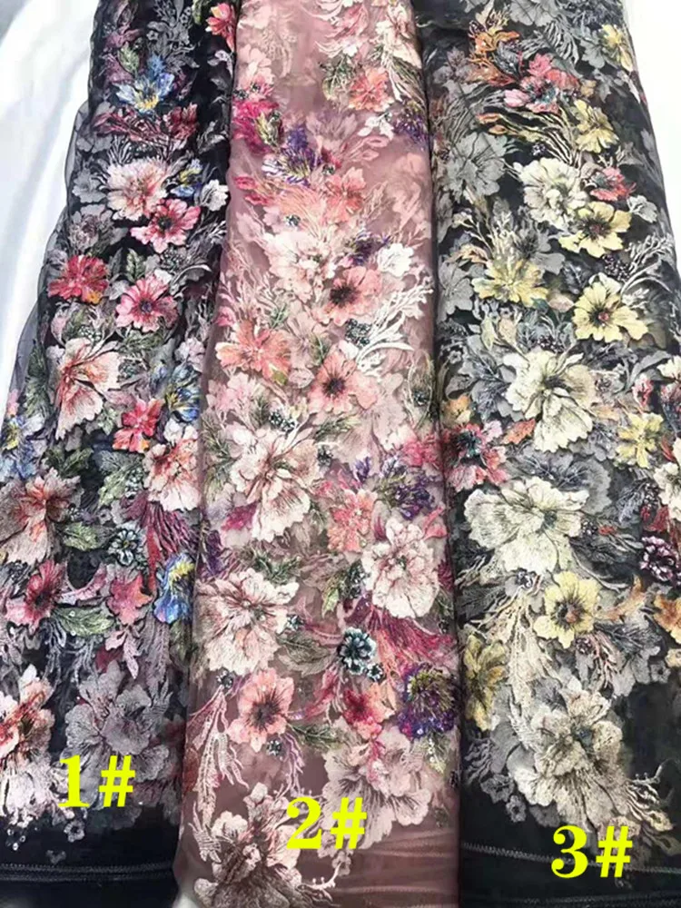 Новое многострочное вышитое пайетками французское Сетчатое кружевное платье в