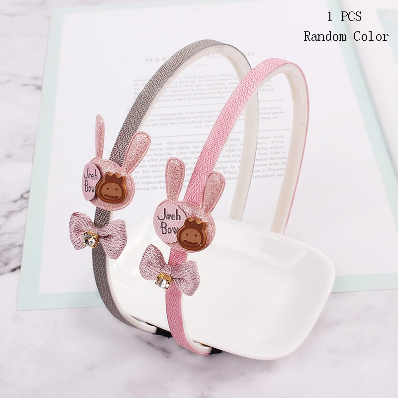 

1Pcs Children Cute Colors Bowtie Cartoon Hair Hoop Hairbands Girls Lovely Bow Ears Headbands Kids Hair Accessories Hair Bands