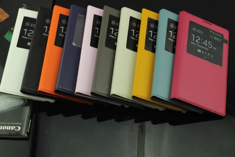 

Smart Touch View Sleep Wake Up Function With Chip Original Leather Case Flip Cover For Samsung Galaxy Note 3 Note3 N9000 N9005