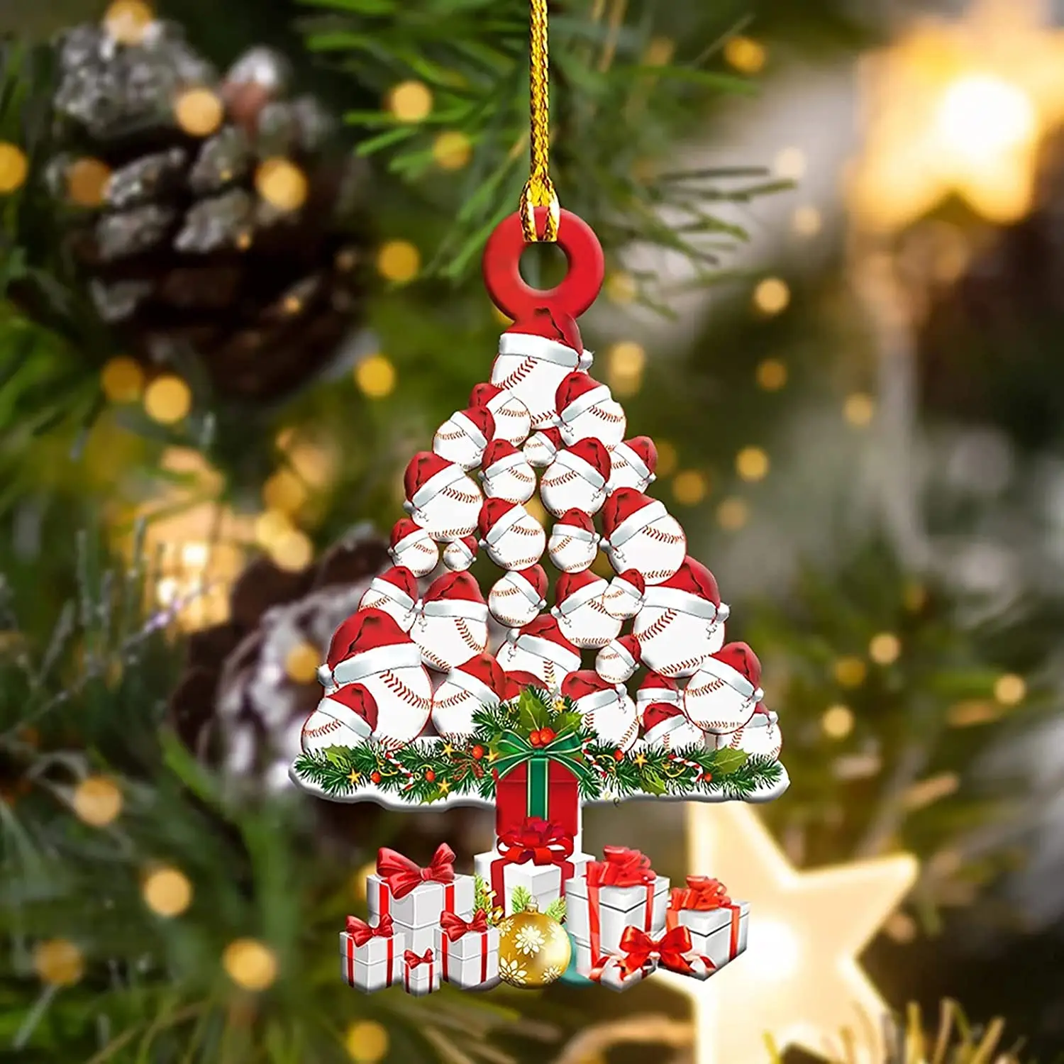 

Creative Christmas Tree Wooden Ornaments Christmas Cartoon Truck-Shaped Wooden House Christmas Tree Ornaments 2022