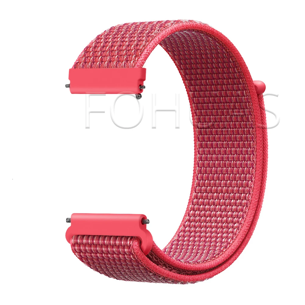 Hibiscus Нейлоновый ремешок 20 мм 22 мм для Xiaomi Amazfit Gtr 47 мм samsung Galaxy Watch 42 мм 46 мм Active gear S3 классический ремешок HUAWEI WATCH 2 Pro - Цвет ремешка: Hibiscus