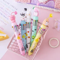 30 pcslot creative animal 10 colors ballpoint pen cute ball pens school office writing supplies stationery gift