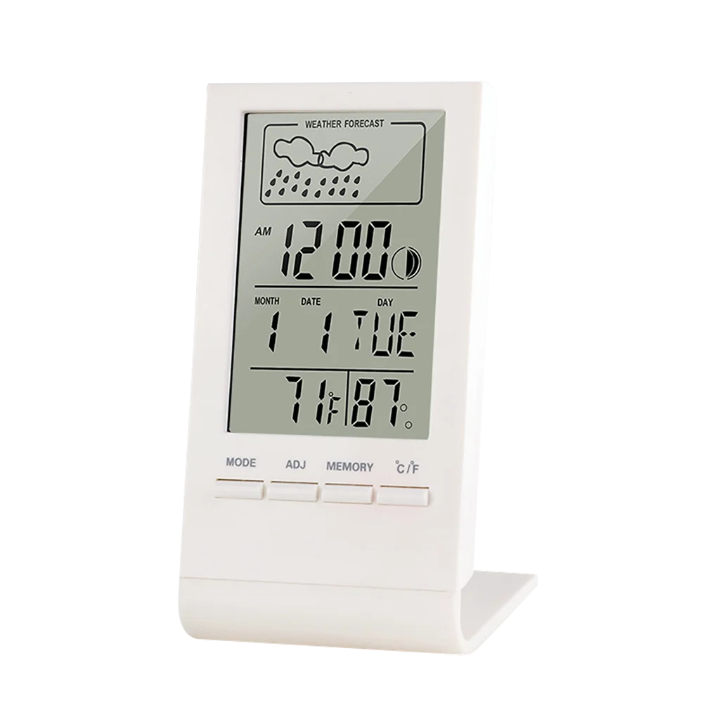 

Digital LCD Thermometer Hygrometer Gauge Indoor/Outdoor Weather Station Automatic Electronic Temperature Humidity Monitor Clock