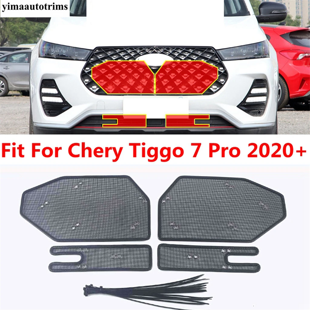 

Front Grille Insect Screening Mesh Insert Net Cover Protection Trim Metal Accessories Exterior For Chery Tiggo 7 Pro 2020 2021