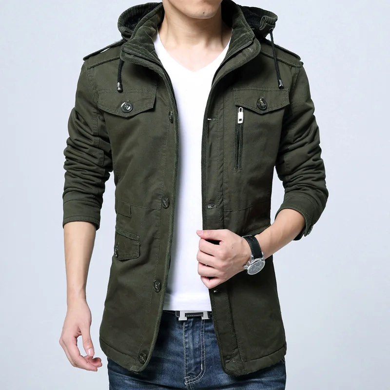

men's cotton winter coat in the new long cotton-padded clothes with thick cotton and wool cotton-padded jacket