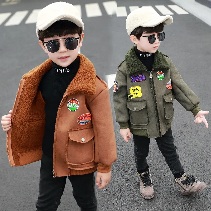 

Boy winter new jacket Boy plus velvet padded jacket Boy windproof warm winter coat Boy cold jacket Casual jacket