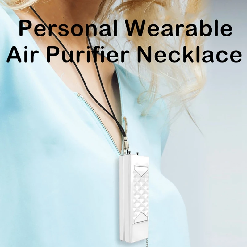 

Personal Air Purifier Necklace Wearable Mini Portable Air Freshener Ionizer Negative Ion Generator Low Noise