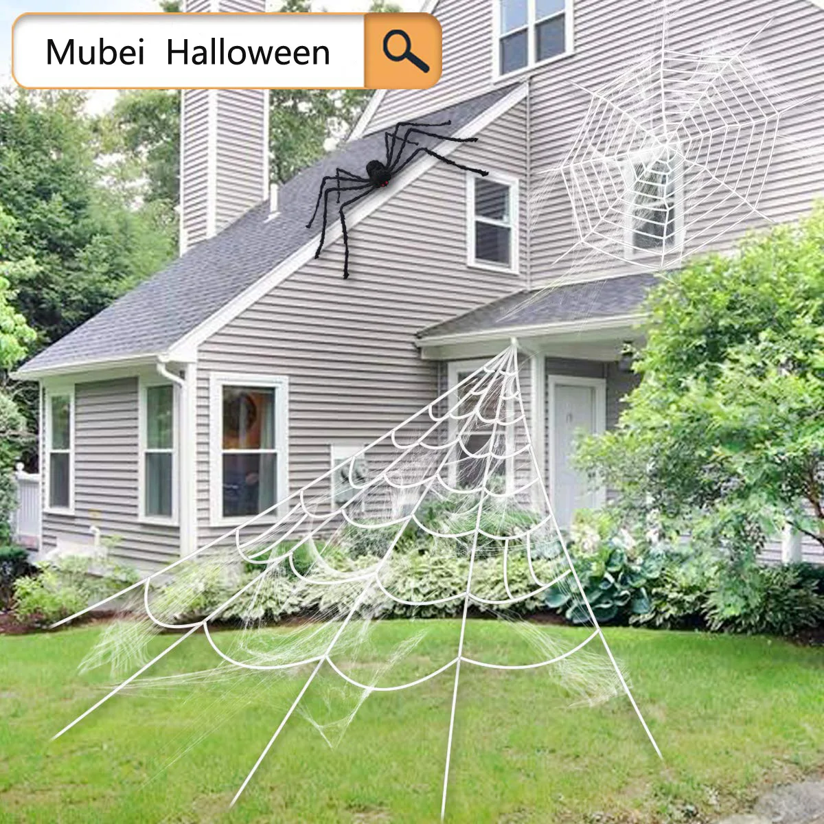

Spider Web Triangle Web Halloween Outdoor Decoration Props Simulation Trick Toy for Halloween Party Venue Layout Props