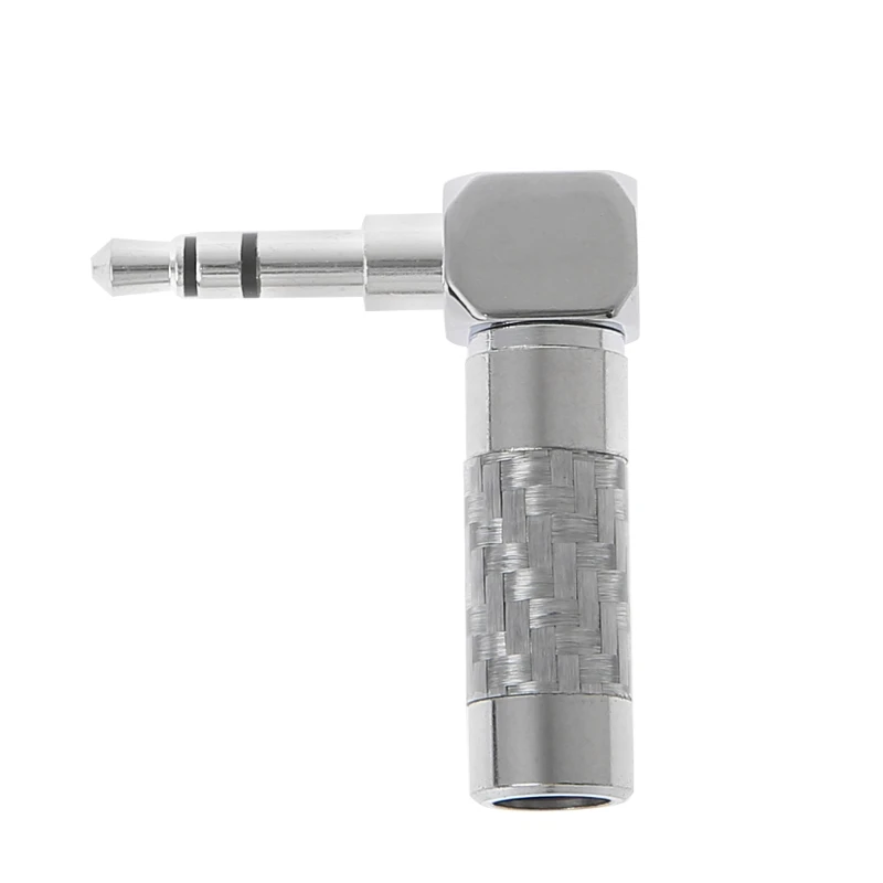 

H054 3.5mm 3-Pole Plug Jack 90 Degree Right Angle Sliver Carbon Fiber Connector
