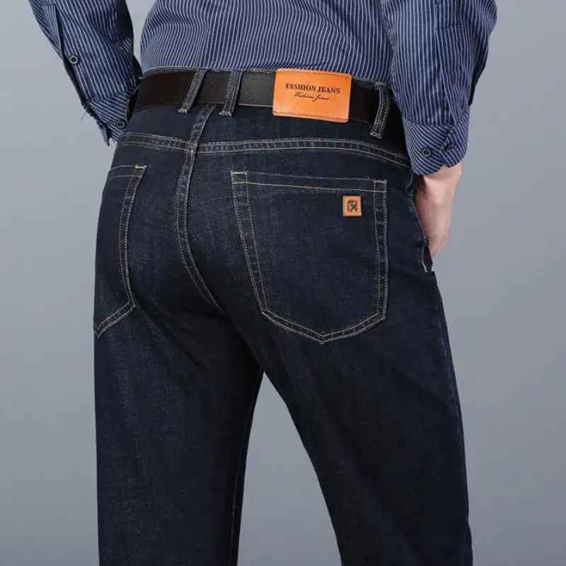 

2021 Autumn Mens Jeans Soft Cosy Straight Loose Casual Trousers Male New Tencel Fabric Men Pants Jeans for Men