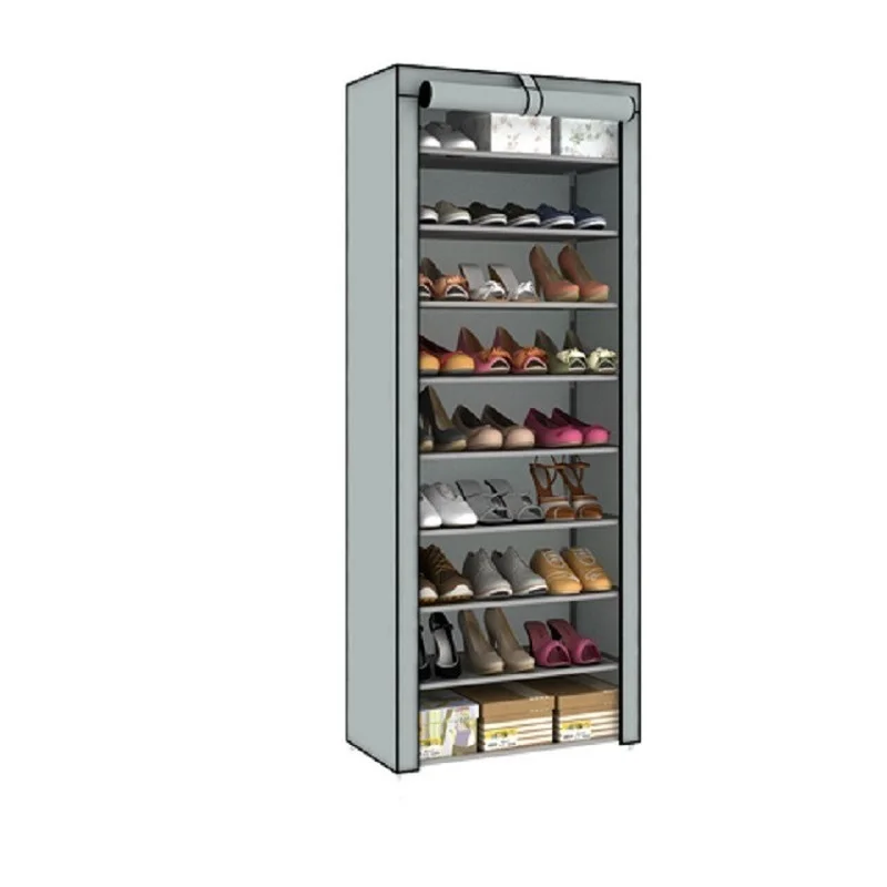 

Dust Proof Portable Steel Stackable Multi Tiers Storage Non-woven Fabrics Cabinet Organizer Shoes Rack Shoe Storage