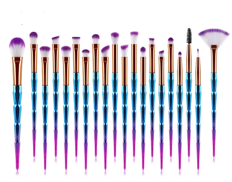 20 шт. алмазные кисти для макияжа Набор пудры основа Румяна растушевки тени глаз